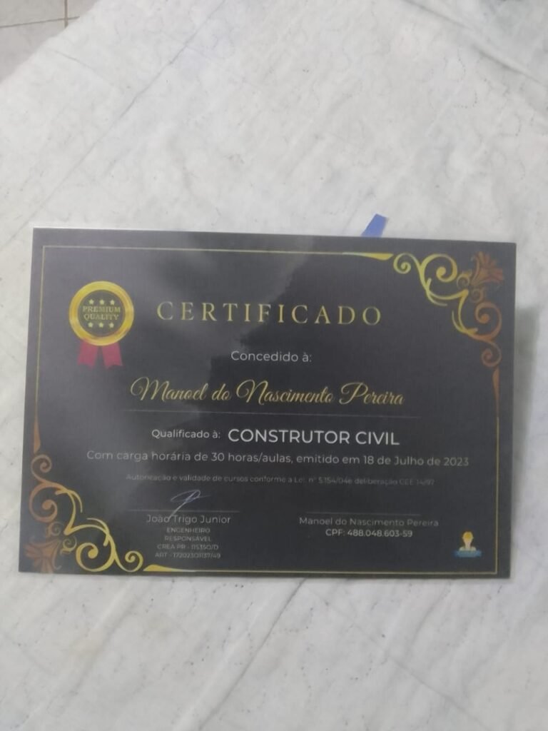 Diploma de construtor civil no rio de janeiro