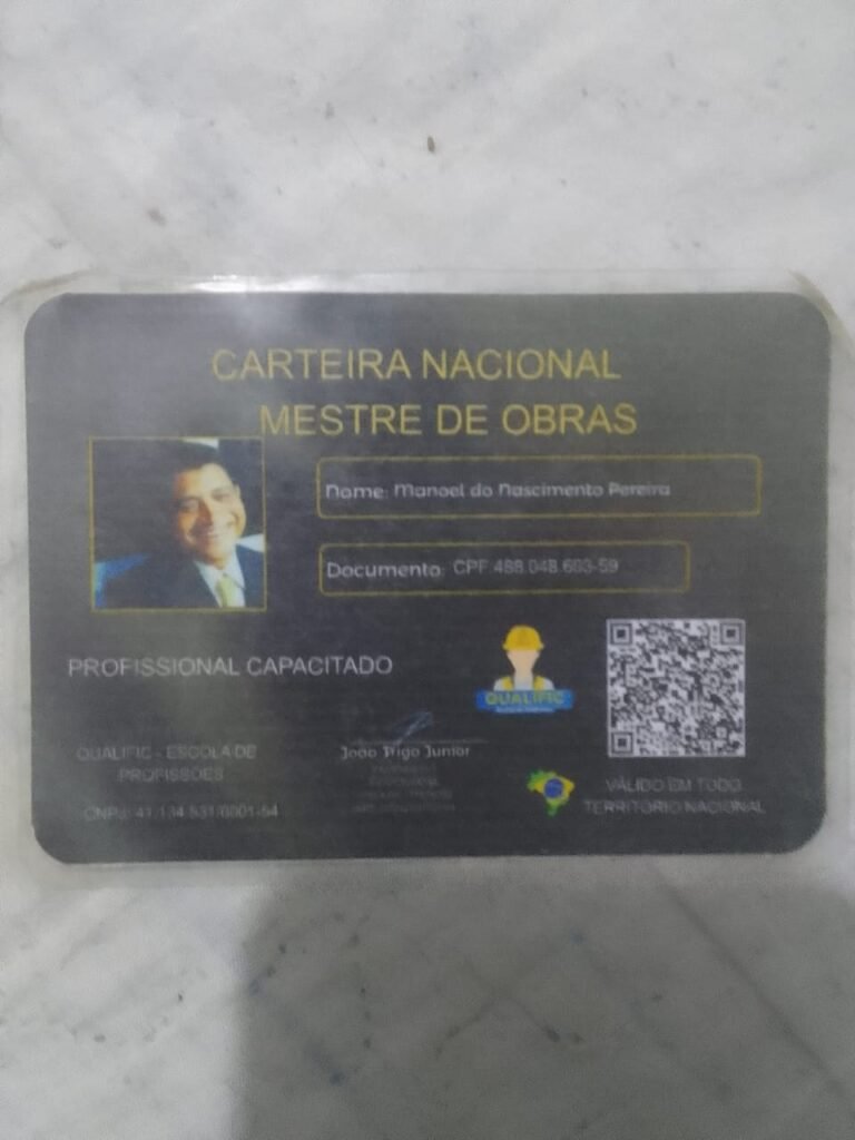 Diploma de mestre de obra no rio de janeiro